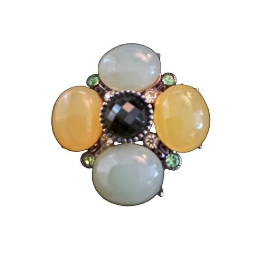 Cabochon And Rhinestone Brooch Or Necklace - Picture 2 of 5